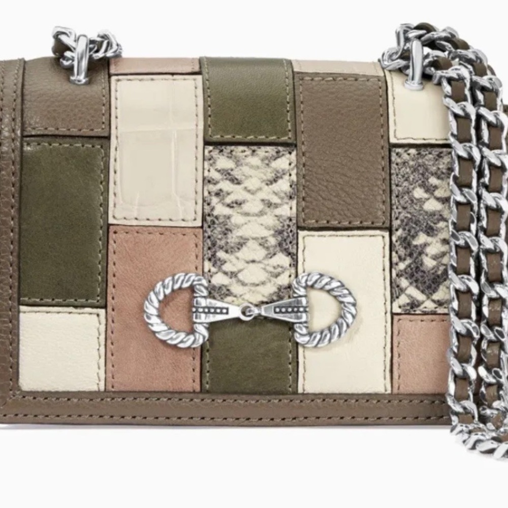 BRIGHTON Small Flap Bag with Patchwork Pattern NWT - Picture 13 of 15